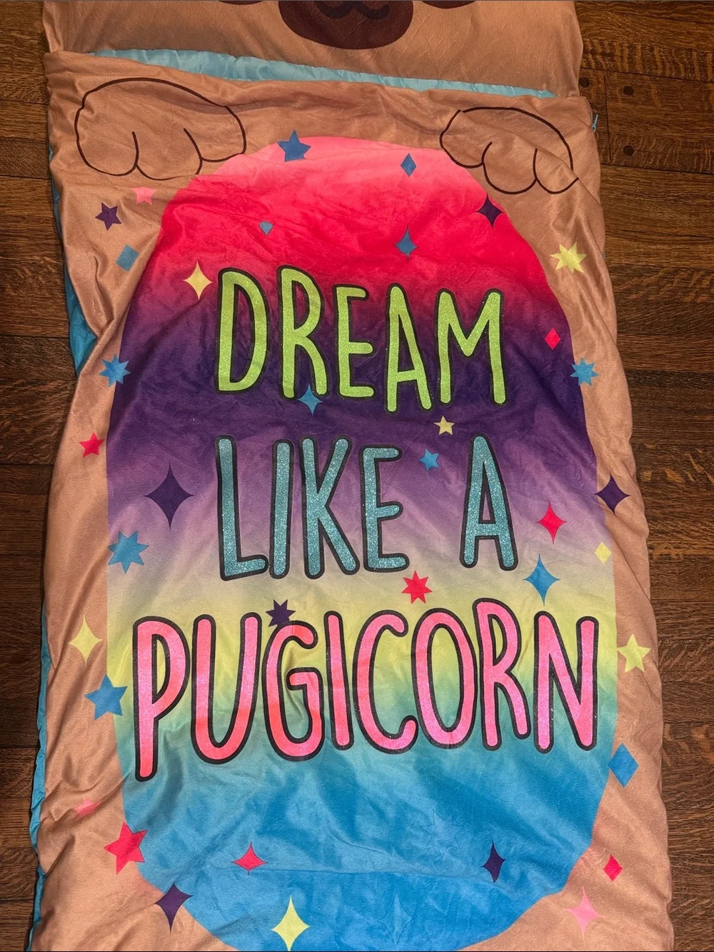 Justice Dream Like a Pugicorn Kids Sleeping Bag like new!